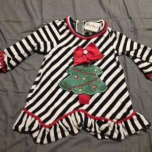 Rare Editions Festive Holiday Dress with Red and Green Accents